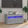Mueble de TV con luces LED gris Sonoma 75x35x40 cm de vidaXL, Muebles TV - Ref: Foro24-815125, Precio: 50,34 €, Descuento: %