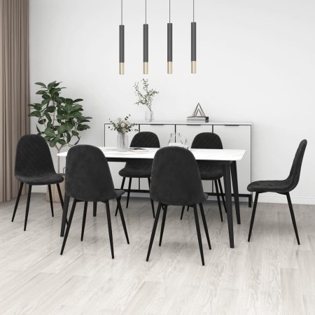 Silla de comedor 6 unidades terciopelo negro en Sillas de comedor | Comprar online en Foru.es