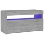 Mueble de TV con luces LED gris Sonoma 75x35x40 cm de vidaXL, Muebles TV - Ref: Foro24-815125, Precio: 50,34 €, Descuento: %