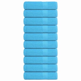 Toallas de baño FROGN 10 uds turquesa 100x150 cm 360 g/m² en Toallas | Comprar online en Foru.es