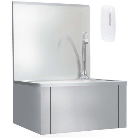 Fregadero lavamanos con grifo y dispensador de jabón acero inox de vidaXL, Fregaderos - Ref: Foro24-51114, Precio: 217,10 €, ...