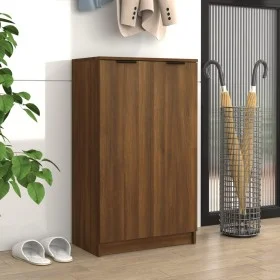 Mueble zapatero madera contrachapada marrón roble 59x35x100 cm de vidaXL, Armarios y almacenamiento - Ref: Foro24-817110, Pre...