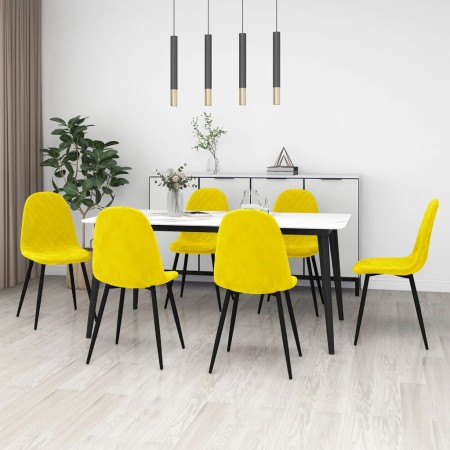 Sillas de comedor 6 uds terciopelo amarillo mostaza en Sillas de comedor | Comprar online en Foru.es