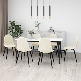 Sillas de comedor 6 unidades terciopelo blanco crema en Sillas de comedor | Comprar online en Foru.es