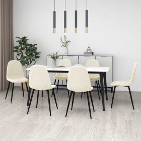 Sillas de comedor 6 unidades terciopelo blanco crema en Sillas de comedor | Comprar online en Foru.es