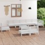 Juego de muebles de jardín 10 piezas madera maciza pino blanco en Conjuntos de jardín | Comprar online en Foru.es