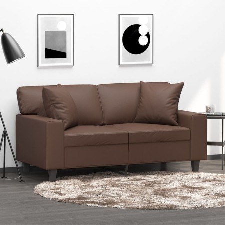 Cojines decorativos 2 uds cuero sintético marrón 40x40 cm de vidaXL, Cojines - Ref: Foro24-349481, Precio: 20,85 €, Descuento: %