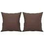 Cojines decorativos 2 uds cuero sintético marrón 40x40 cm de vidaXL, Cojines - Ref: Foro24-349481, Precio: 20,64 €, Descuento: %