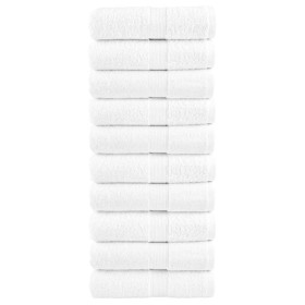 Toallas de baño premium SOLUND 10 uds blancas 30x30 cm 600 g/m² en Toallas | Comprar online en Foru.es