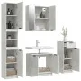 Set muebles de baño 4 piezas madera contrachapada gris hormigón de vidaXL, Muebles de baño - Ref: Foro24-3115887, Precio: 272...