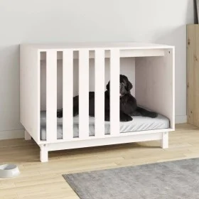 Caseta para perros madera maciza de pino blanco 90x60x67 cm de vidaXL, Casetas para perros - Ref: Foro24-822487, Precio: 147,...