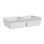 Fregadero encastrable de granito blanco crema de dos cubetas de vidaXL, Fregaderos - Ref: Foro24-141677, Precio: 397,18 €, De...
