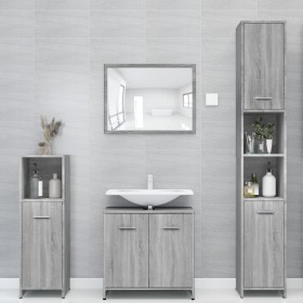 Armario de baño madera contrachapada gris Sonoma 30x30x183,5 cm de vidaXL, Muebles de baño - Ref: Foro24-815520, Precio: 83,9...