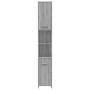 Armario de baño madera contrachapada gris Sonoma 30x30x183,5 cm de vidaXL, Muebles de baño - Ref: Foro24-815520, Precio: 83,9...