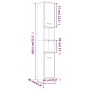 Armario de baño madera contrachapada gris Sonoma 30x30x183,5 cm de vidaXL, Muebles de baño - Ref: Foro24-815520, Precio: 83,9...