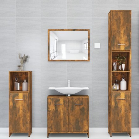 Armario baño madera contrachapada roble ahumado 30x30x183,5cm de vidaXL, Muebles de baño - Ref: Foro24-815519, Precio: 83,53 ...