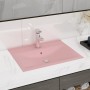 Lavabo de lujo con grifo cerámica 60x46 cm rosa mate de vidaXL, Lavabos - Ref: Foro24-147021, Precio: 102,64 €, Descuento: %