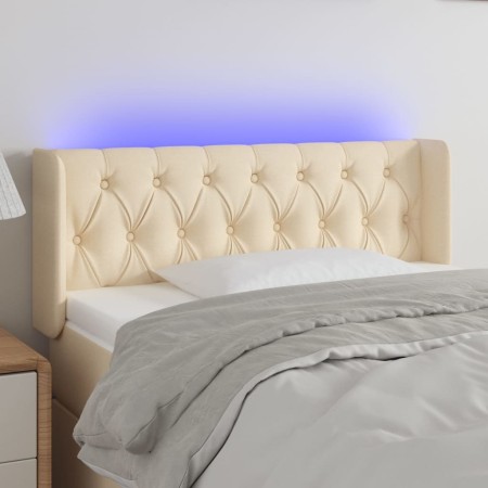 Cabecero con LED de tela crema 103x16x78/88 cm de vidaXL, Cabeceros y pies de cama - Ref: Foro24-3123567, Precio: 56,59 €, De...