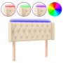 Cabecero con LED de tela crema 103x16x78/88 cm de vidaXL, Cabeceros y pies de cama - Ref: Foro24-3123567, Precio: 56,59 €, De...