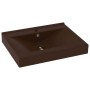 Lavabo de lujo agujero de grifo cerámica marrón oscuro 60x46 cm de vidaXL, Lavabos - Ref: Foro24-147028, Precio: 93,42 €, Des...