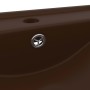 Lavabo de lujo agujero de grifo cerámica marrón oscuro 60x46 cm de vidaXL, Lavabos - Ref: Foro24-147028, Precio: 93,42 €, Des...