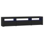 Mueble de TV con luces LED negro 195x35x40 cm de vidaXL, Muebles TV - Ref: Foro24-3152739, Precio: 154,81 €, Descuento: %