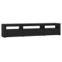 Mueble de TV con luces LED negro 195x35x40 cm de vidaXL, Muebles TV - Ref: Foro24-3152739, Precio: 154,81 €, Descuento: %