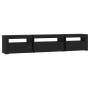 Mueble de TV con luces LED negro 195x35x40 cm de vidaXL, Muebles TV - Ref: Foro24-3152739, Precio: 154,81 €, Descuento: %