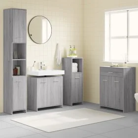 Set de muebles de baño 4 pzas madera contrachapada gris sonoma de vidaXL, Muebles de baño - Ref: Foro24-3154410, Precio: 234,...