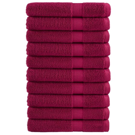 Toallas de sauna SOLUND 10 uds burdeos 80x200 cm 600 gsm en Toallas | Comprar online en Foru.es