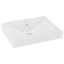 Lavabo de lujo con grifo cerámica 60x46 cm blanco mate de vidaXL, Lavabos - Ref: Foro24-147020, Precio: 93,94 €, Descuento: %