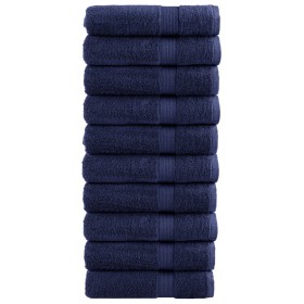Toallas de baño SOLUND 10 uds azul marino 100x150 cm 600 gsm en Toallas | Comprar online en Foru.es