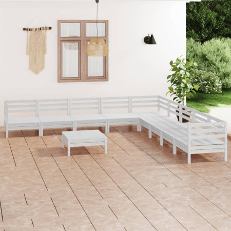 Juego de muebles de jardín 10 piezas madera maciza pino blanco en Conjuntos de jardín | Comprar online en Foru.es