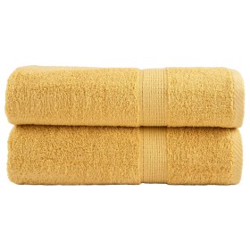 Toallas de ducha SOLUND 2 uds dorado 70x140 cm 600 gsm en Toallas | Comprar online en Foru.es