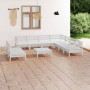 Juego de muebles de jardín 10 piezas madera maciza pino blanco en Conjuntos de jardín | Comprar online en Foru.es