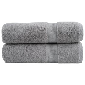 Toallas de baño SOLUND 2 uds gris 100x150 cm 600 gsm en Toallas | Comprar online en Foru.es