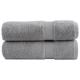 Toallas de baño SOLUND 2 uds gris 100x150 cm 600 gsm en Toallas | Comprar online en Foru.es
