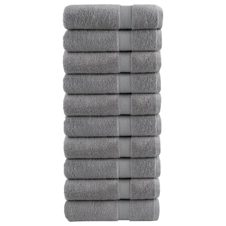 Toallas de baño SOLUND 10 uds gris 100x150 cm 600 gsm en Toallas | Comprar online en Foru.es