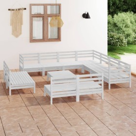 Juego de muebles de jardín 12 piezas madera maciza pino blanco en Conjuntos de jardín | Comprar online en Foru.es