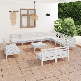 Juego de muebles de jardín 13 piezas madera maciza pino blanco en Conjuntos de jardín | Comprar online en Foru.es
