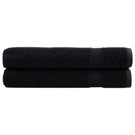 Toallas de sauna SOLUND 2 unidades negro 80x200 cm 600 gsm en Toallas | Comprar online en Foru.es