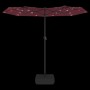 Sombrilla doble con luces LED rojo burdeos 316x240 cm de vidaXL, Sombrillas - Ref: Foro24-362973, Precio: 171,36 €, Descuento: %