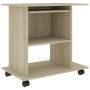 Mesa de ordenador madera contrachapada color roble 80x50x75 cm de vidaXL, Escritorios - Ref: Foro24-802897, Precio: 70,05 €, ...