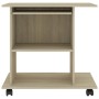 Mesa de ordenador madera contrachapada color roble 80x50x75 cm de vidaXL, Escritorios - Ref: Foro24-802897, Precio: 70,05 €, ...