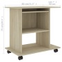 Mesa de ordenador madera contrachapada color roble 80x50x75 cm de vidaXL, Escritorios - Ref: Foro24-802897, Precio: 70,05 €, ...