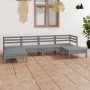 Muebles de jardín 6 piezas gris madera de pino maciza en Conjuntos de jardín | Comprar online en Foru.es