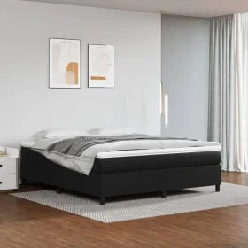 Black synthetic leather bed frame 160x200 cm by vidaXL, Beds and slatted bases - Ref: Foro24-3121053, Price: 116,14 €, Discou...