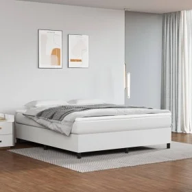 Estructura de cama de cuero sintético blanco 160x200 cm de vidaXL, Camas y somieres - Ref: Foro24-3121054, Precio: 128,34 €, ...