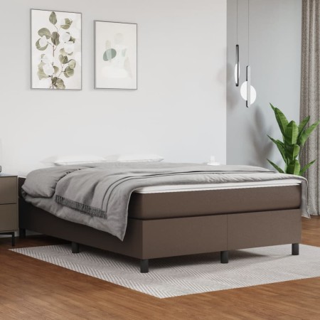 Estructura de cama de cuero sintético marrón 140x190 cm de vidaXL, Camas y somieres - Ref: Foro24-3121044, Precio: 135,46 €, ...