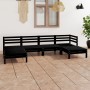 Juego de muebles de jardín 9 piezas negro madera pino maciza en Conjuntos de jardín | Comprar online en Foru.es